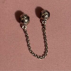 Pandora Band of Hearts Safety Chain Charm Silver